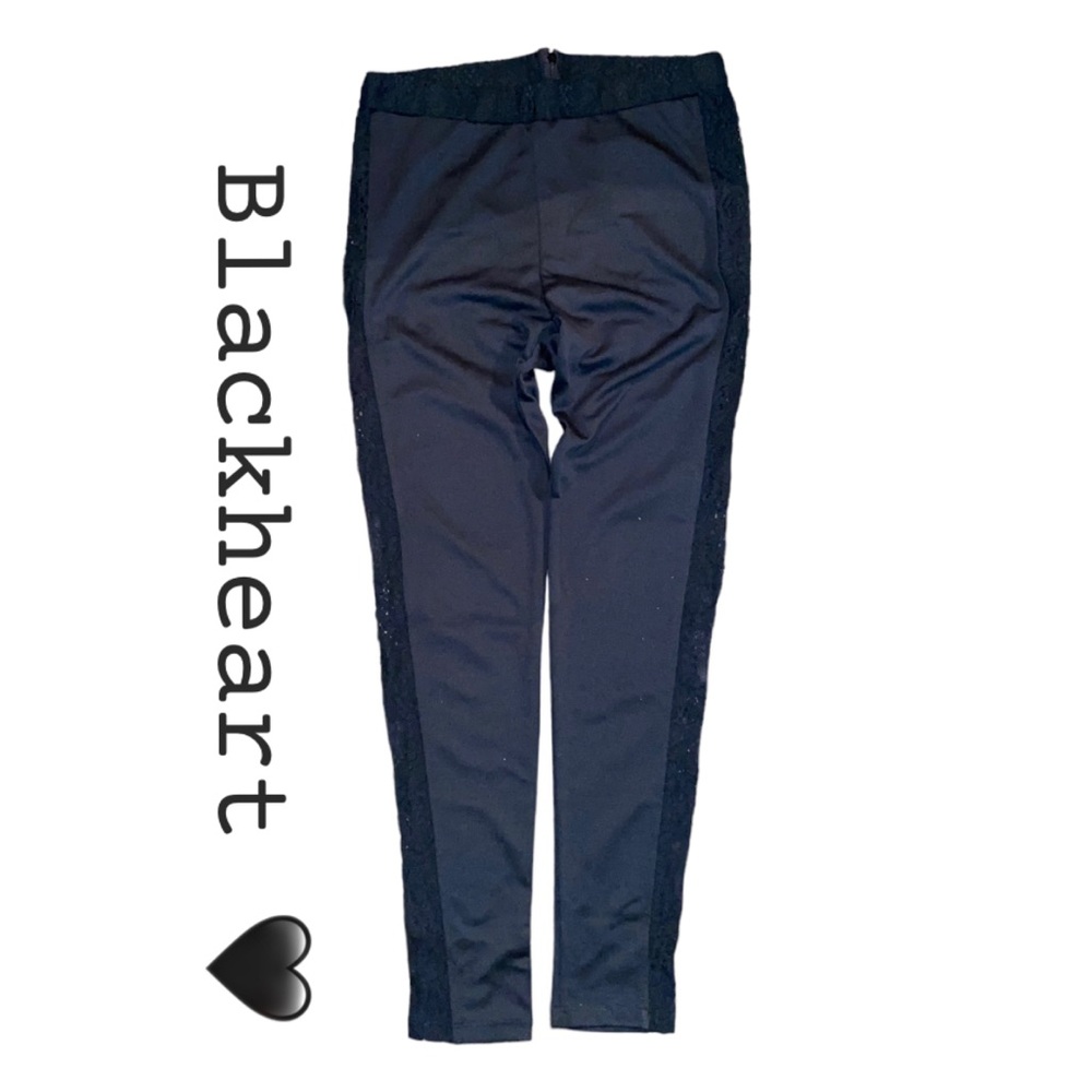 Black heart Lace side high waist pants